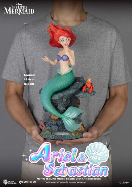 Figurine Ariel et Sebastian La Petite Sirène Master Craft 42 cm - DISNEY MASTERCRAFT