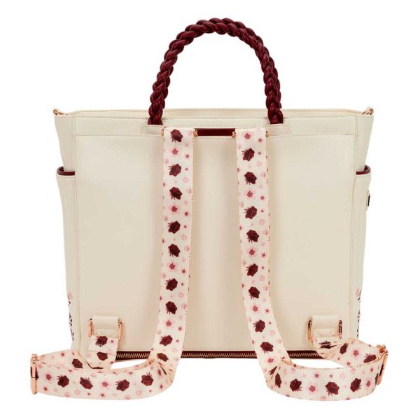sac à bandoulière Loungefly Figural crème et rouge à fleurs