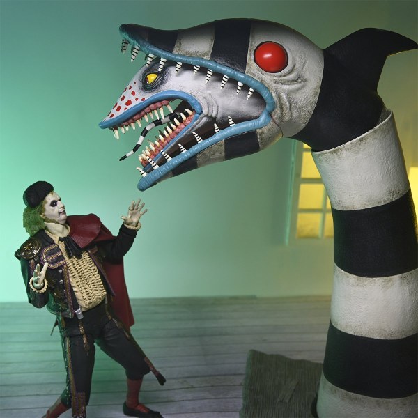  BEETLEJUICE - FIGURINES D’ACTION 7” - ULTIMATE “MATADOR” BEETLEJUICE ET SANDWORM, LOT DE 2 