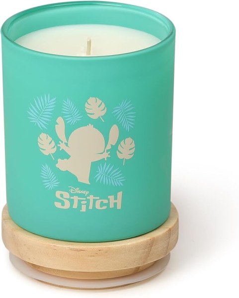 Bougie en bois Stitch feuille de palmier et pomme de Malaisie - Disney Lilo & Stitch