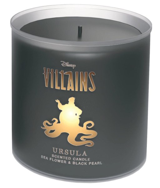 Bougie en verre Disney Ursula Fleur de mer et perle noire