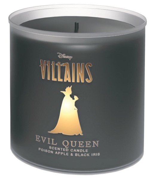 Méchante Reine Disney Bougie Verre Pomme Empoisonnée et Iris Noir