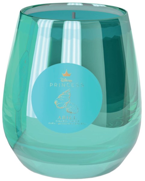 Bougie en verre Disney Ariel, fleur de corail et sel marin