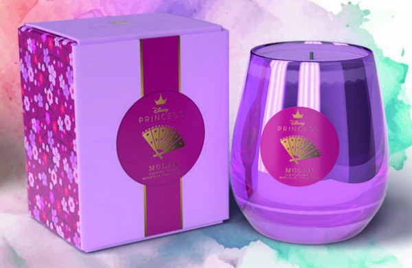 Bougie en verre Disney Mulan Magnolias et Lotus