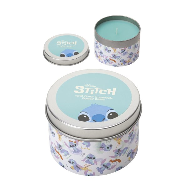 Bougie métal Stitch, fleur de corail et ananas - Disney Lilo & Stitch
