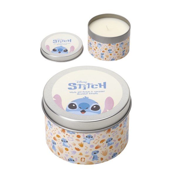 Bougie métal Stitch Gardena blanche et noix de coco - Disney Lilo & Stitch