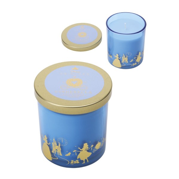 Bougie en verre Disney Cendrillon avec couvercle, gardénia et citrouille