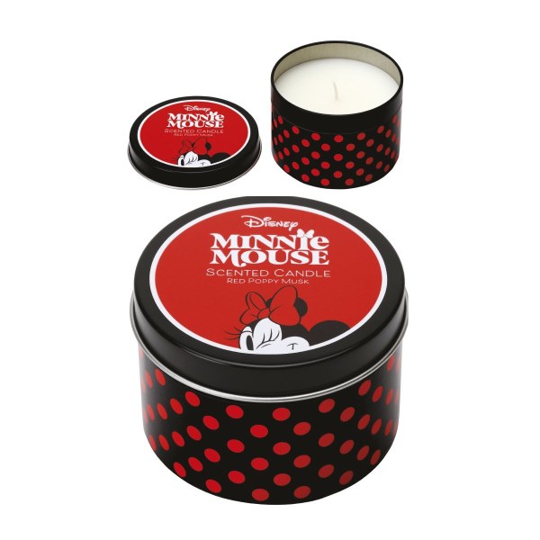 Bougie en métal Minnie, parfum coquelicot rouge et musc - Disney Mickey et ses amis