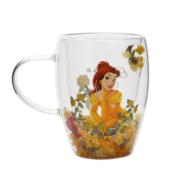 Mug en verre à motif floral Belle - Disney Pastel Princess