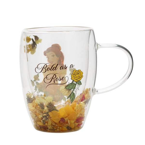 Mug en verre à motif floral Belle - Disney Pastel Princess