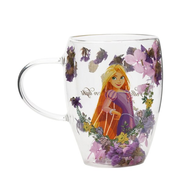 mug en verre décoratif à motif floral Disney Raiponce