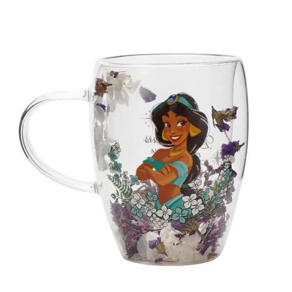Mug en verre à motif floral Jasmine - Disney Pastel Princess