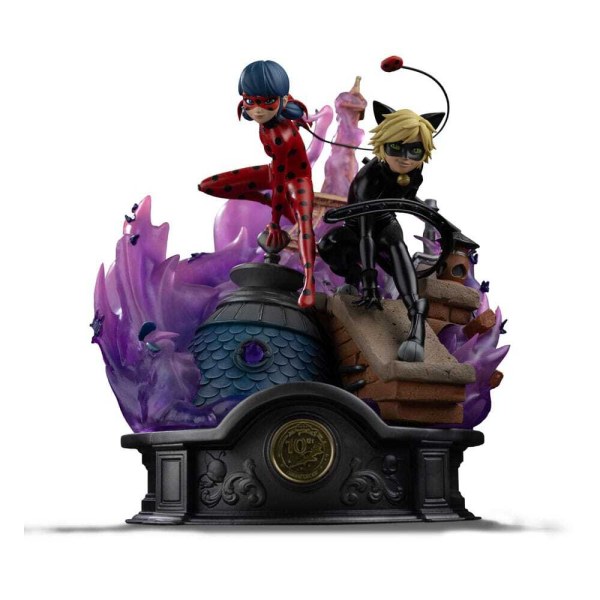 Art Scale Deluxe Lady Bug et Chat Noir 23cm, signée - Iron Studios Miraculous