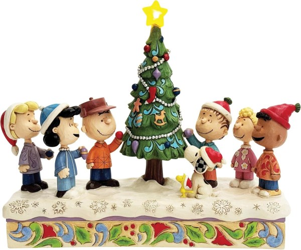 O Sapin de Noël : Figurine de Noël musicale et LED Charlie Brown et ses amis - Peanuts