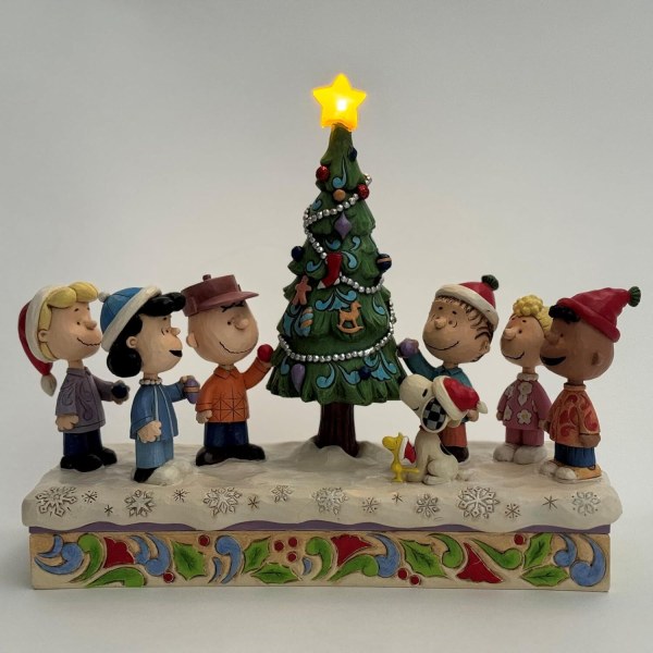O Sapin de Noël : Figurine de Noël musicale et LED Charlie Brown et ses amis - Peanuts