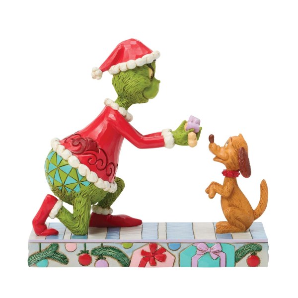 Le Grinch donnant à Max - JIM SHORE GRINCH
