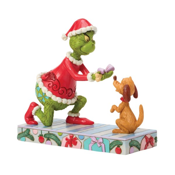 Le Grinch donnant à Max - JIM SHORE GRINCH