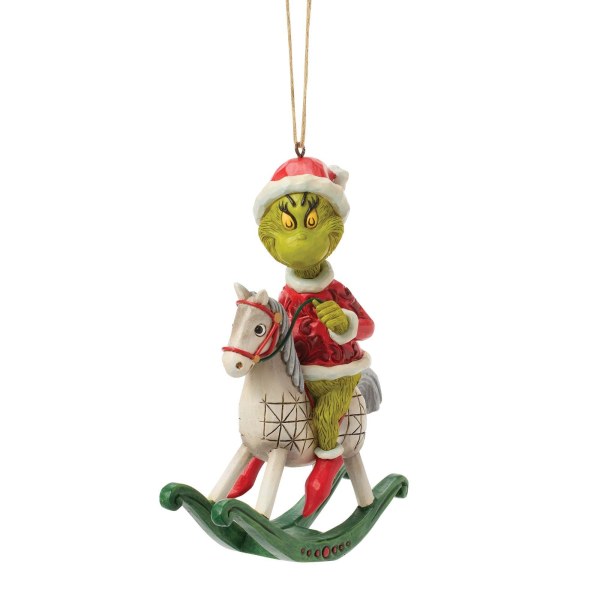 Grinch sur un cheval à bascule (décoration à suspendre) - JIM SHORE GRINCH