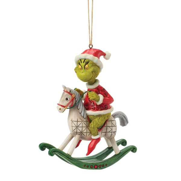 Grinch sur un cheval à bascule (décoration à suspendre) - JIM SHORE GRINCH