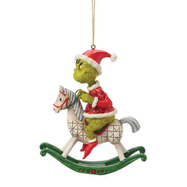 Grinch sur un cheval à bascule (décoration à suspendre) - JIM SHORE GRINCH