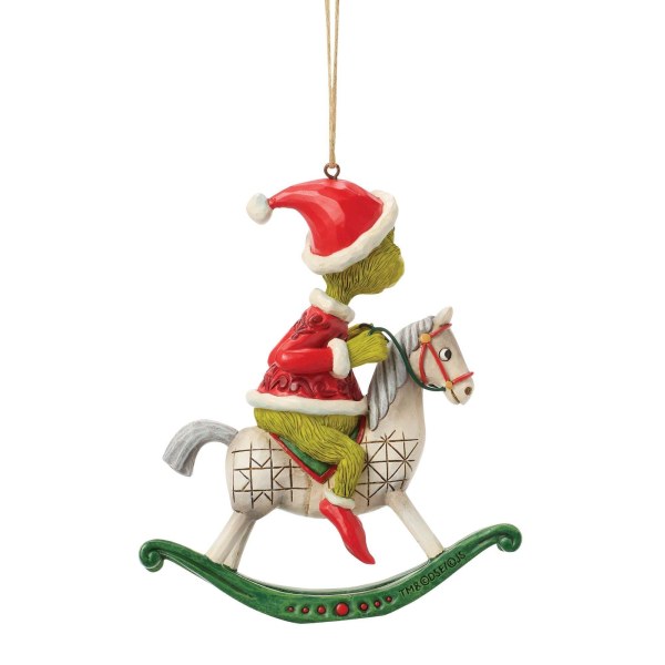 Grinch sur un cheval à bascule (décoration à suspendre) - JIM SHORE GRINCH