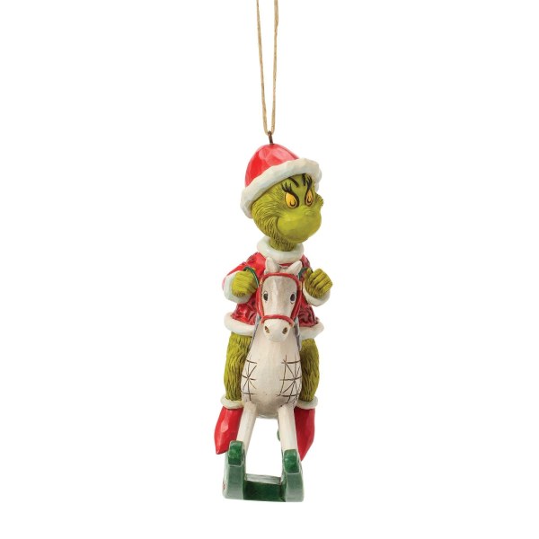 Grinch sur un cheval à bascule (décoration à suspendre) - JIM SHORE GRINCH
