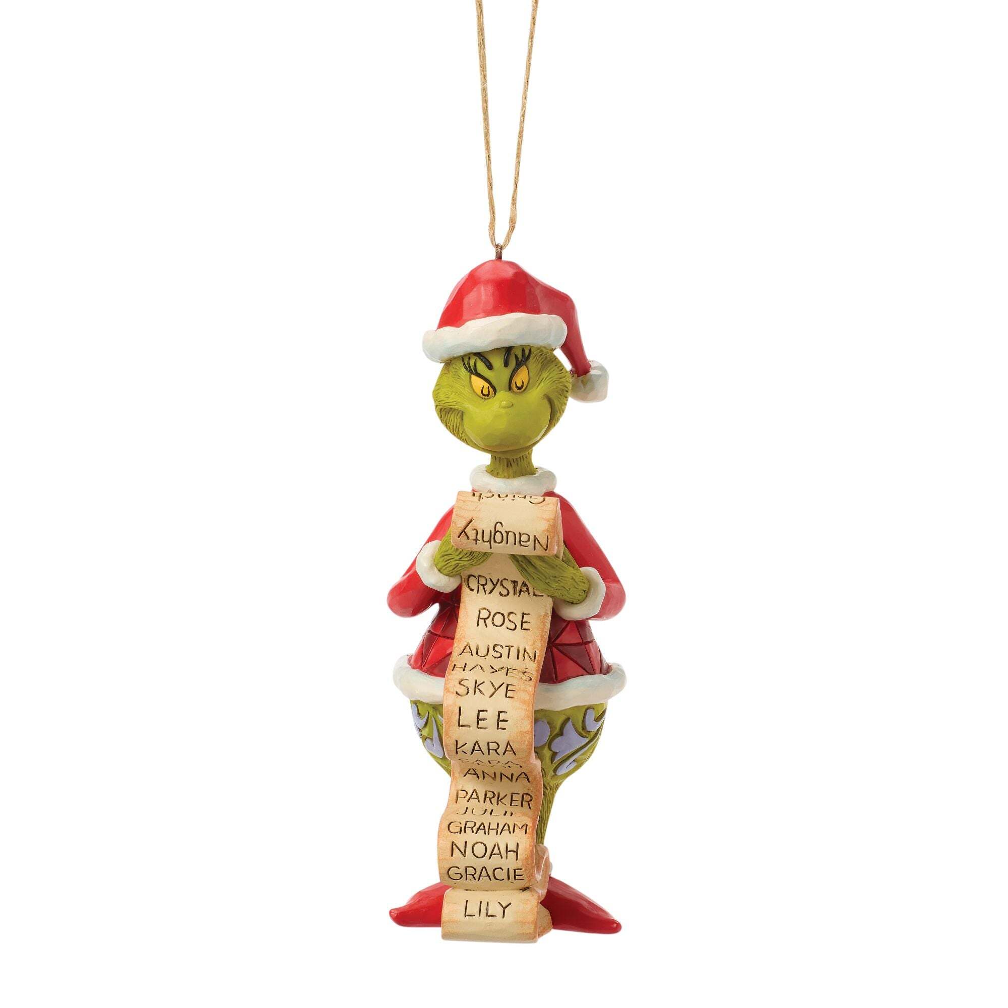 Décoration suspendue de la liste du Grinch - JIM SHORE GRINCH