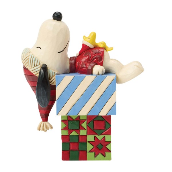 SNOOPY ET WOODSTOCK SIESTE SUR LES CADEAUX - PEANUTS
