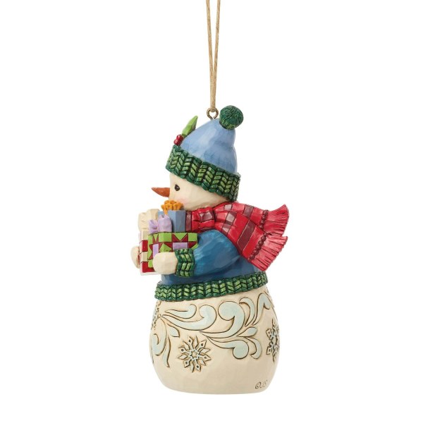 Bonhomme de neige avec des cadeaux, ornement suspendu - Heartwood Creek