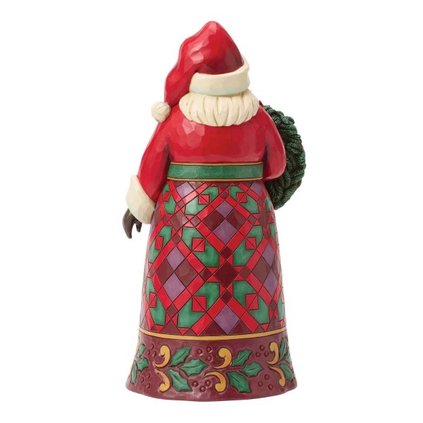 Père Noël avec figurine de poinsettia - Heartwood Creek