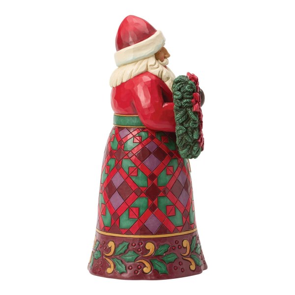 Père Noël avec figurine de poinsettia - Heartwood Creek