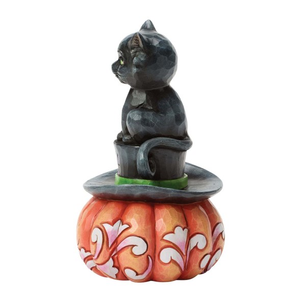 CHAT NOIR ASSIS SUR UN CHAPEAU - HEARTWOOD CREEK