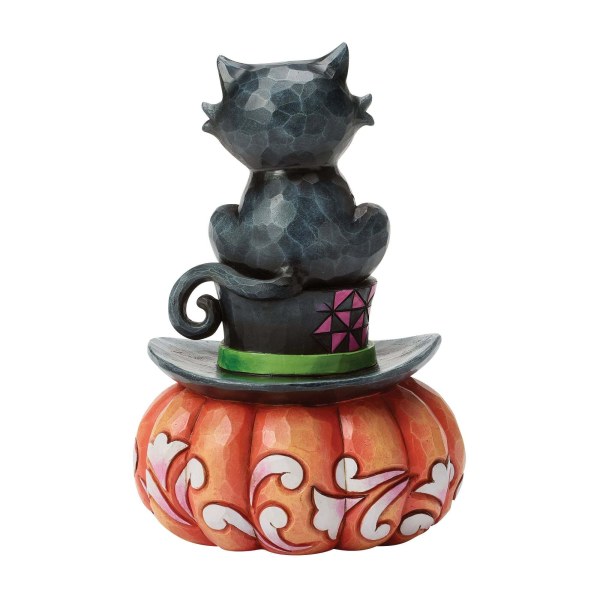 CHAT NOIR ASSIS SUR UN CHAPEAU - HEARTWOOD CREEK