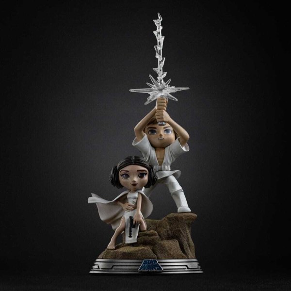 Figurine Mini Co. Luke et Leia 30 cm - Iron Studios Star Wars