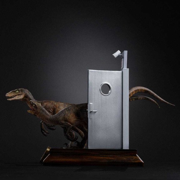 Art Scale Raptors à la porte de la cuisine 28cm - Iron Studios Jurassic Park