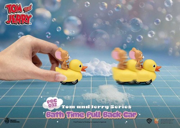 Coffret de 6 voitures à friction Tom & Jerry à rétrofriction - Boîte surprise pour le bain