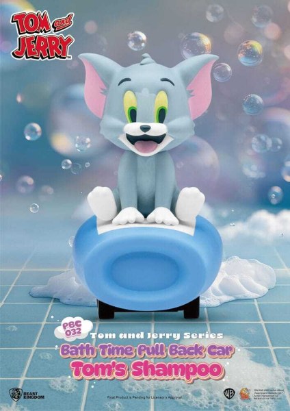 Coffret de 6 voitures à friction Tom & Jerry à rétrofriction - Boîte surprise pour le bain