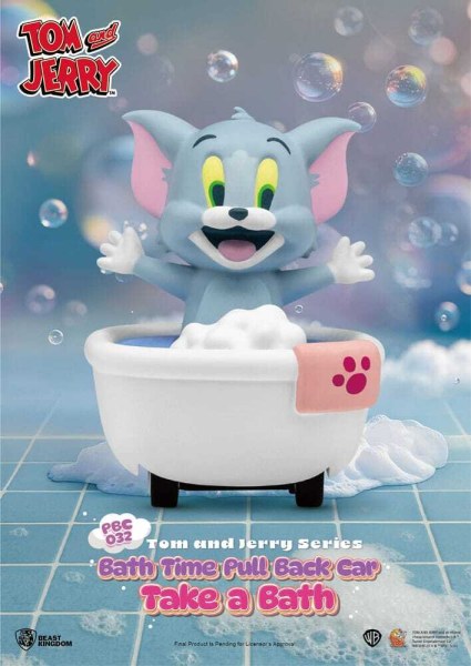 Coffret de 6 voitures à friction Tom & Jerry à rétrofriction - Boîte surprise pour le bain