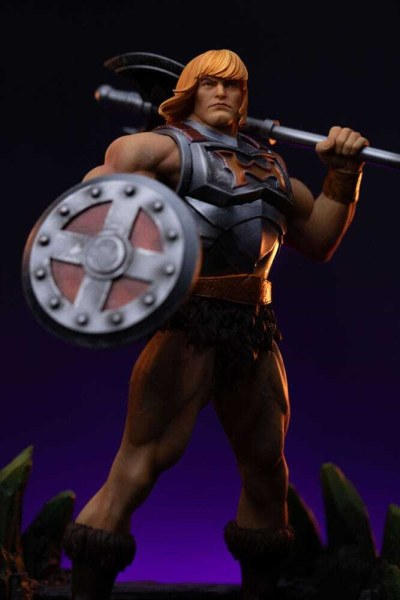 Statuette Maîtres de l'Univers à Art Scale 1/10, He-Man en armure de combat, 23 cm