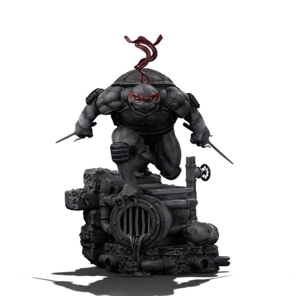 Statuette Tortues Ninja à Art Scale 1/10, version Raphael noir et blanc, 26 cm