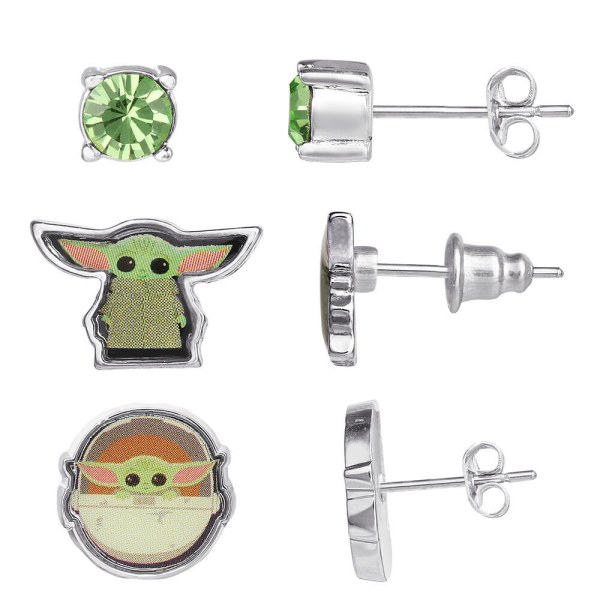 Ensemble de 3 paires de boucles d'oreilles Bébé Yoda Star Wars