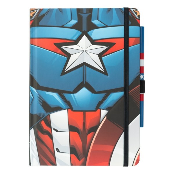 CARNET DE NOTES A5 PREMIUM AVEC STYLO UNIFORME - MARVEL CAPTAIN AMERICA