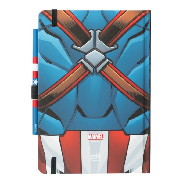 CARNET DE NOTES A5 PREMIUM AVEC STYLO UNIFORME - MARVEL CAPTAIN AMERICA
