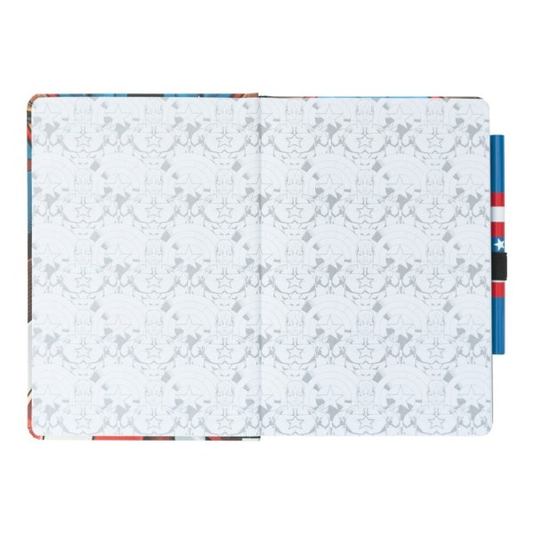 CARNET DE NOTES A5 PREMIUM AVEC STYLO UNIFORME - MARVEL CAPTAIN AMERICA