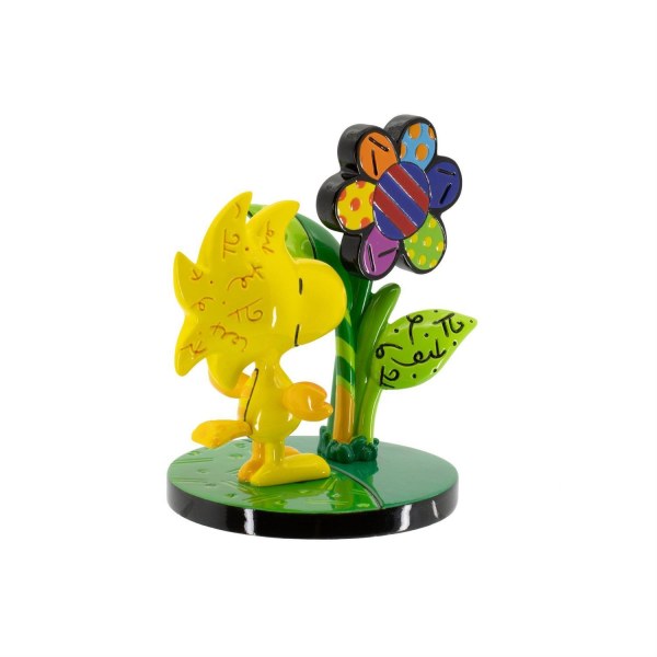 Mini figurine Woodstock avec une fleur - Britto Peanuts
