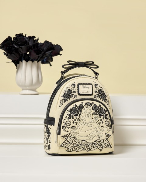 Mini sac à dos Alice au pays des merveilles brodé de fleurs - Disney Loungefly
