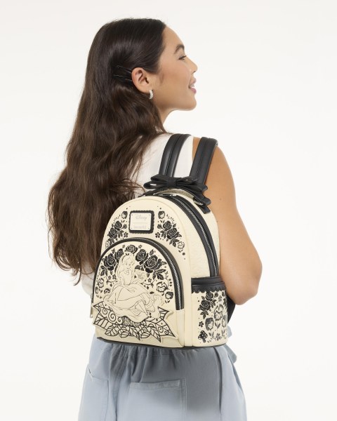 Mini sac à dos Alice au pays des merveilles brodé de fleurs - Disney Loungefly
