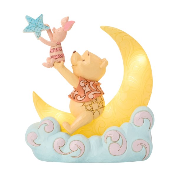 Winnie l'Ourson et Porcinet sur une lune LED - Disney Traditions