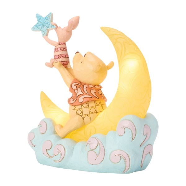 Winnie l'Ourson et Porcinet sur une lune LED - Disney Traditions