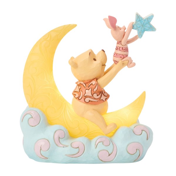 Winnie l'Ourson et Porcinet sur une lune LED - Disney Traditions